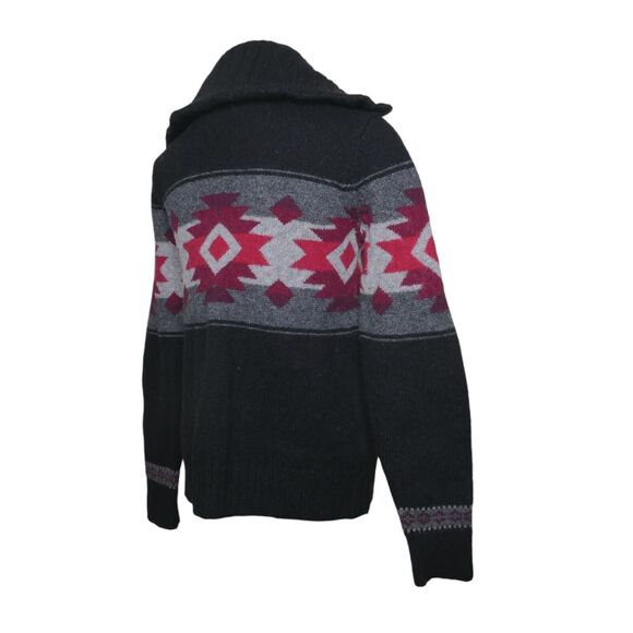 Ralph Lauren LRL Jeans Co Southwestern Sweater 80% Lambswool Zip Shawl Sz M - Picture 4 of 13